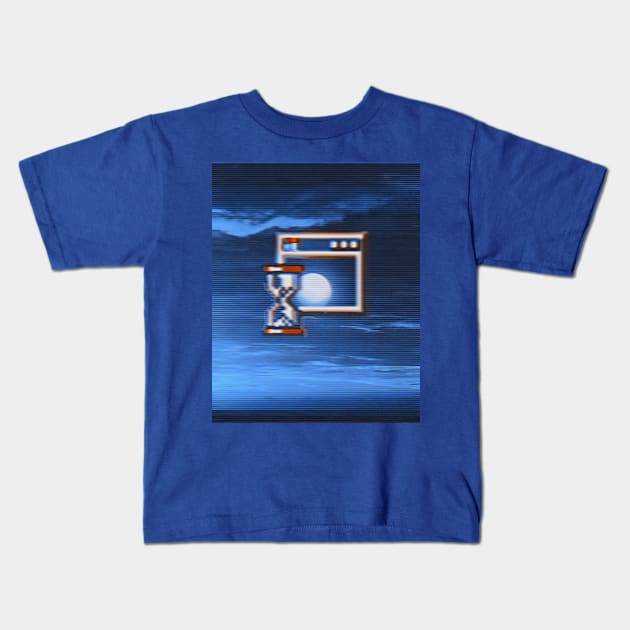 Dreamwave loading in cool blues and VHS Kids T-Shirt by lofi_retrowave